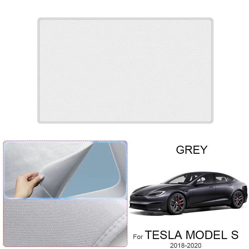 Car Suede Fabric Electrostatic Adsorption Sunroof Sunshade Auto Anti-UV For TESLA MODEL S 2018-2026 Heat Insulation Skylight