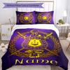 3pcs Custom Name Cartoon Omega Psi Phi Bedding Set Duvet Cover Closure Includes 1 Duvet Cover & 2 Pillowcases for All Seasons Bedroom Decor
