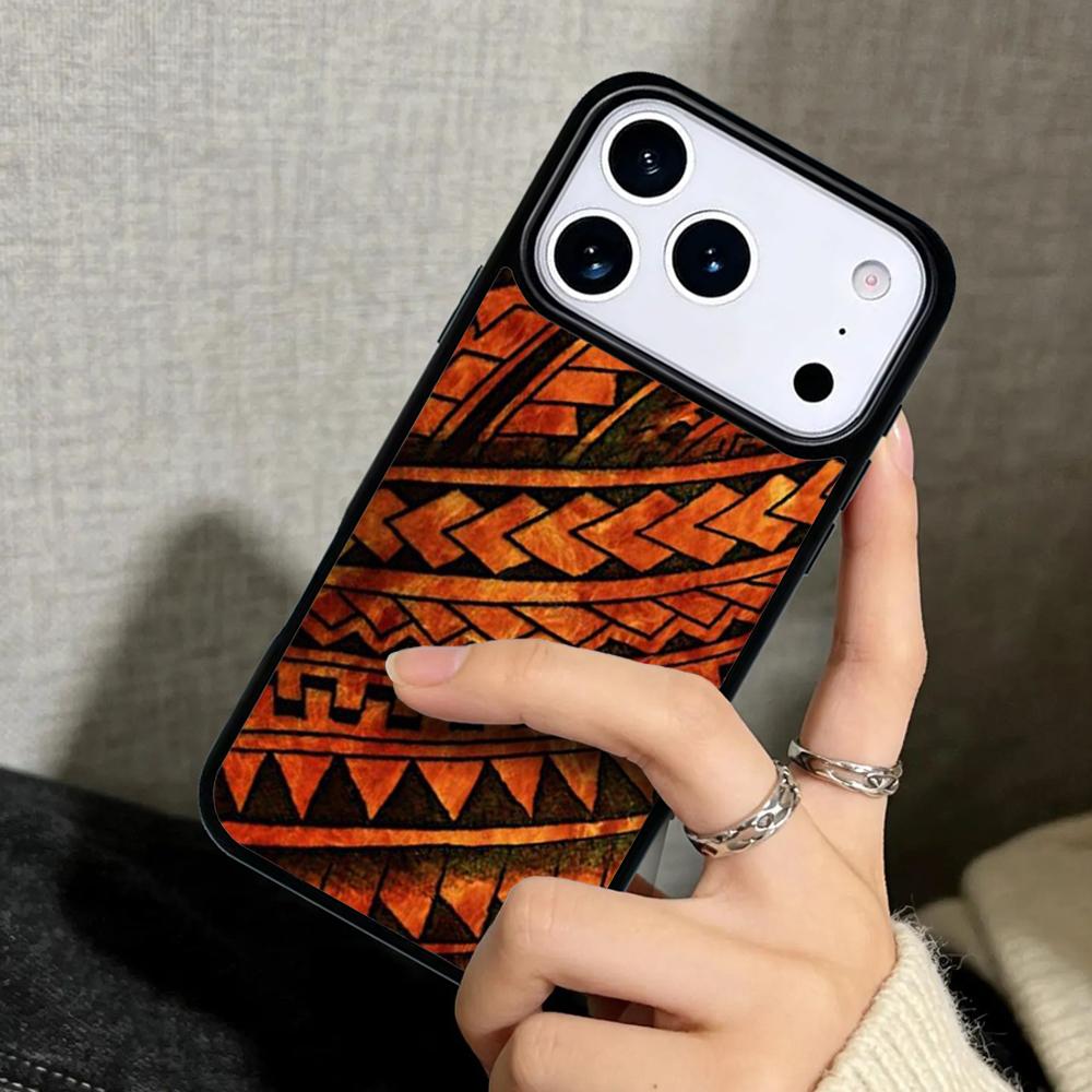 Capa Case for iPhone 17 Air 16 Pro Max 15 Plus 11 13 Mini 14 12 Back Phone Cover Maori Polynesian Samoan Tribal