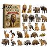 Seasonal Home Decor Christmas Cat Dog Advent Calendar, 24Pcs Acrylic 2D Ornament Set Pet Lover Keepsake with Cute Kitten/Dog/Lion Designs, Holiday