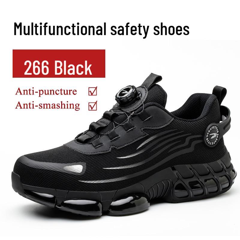 

Breathable Fly-Knit Safety Shoes with Rotating Button for Summer Work