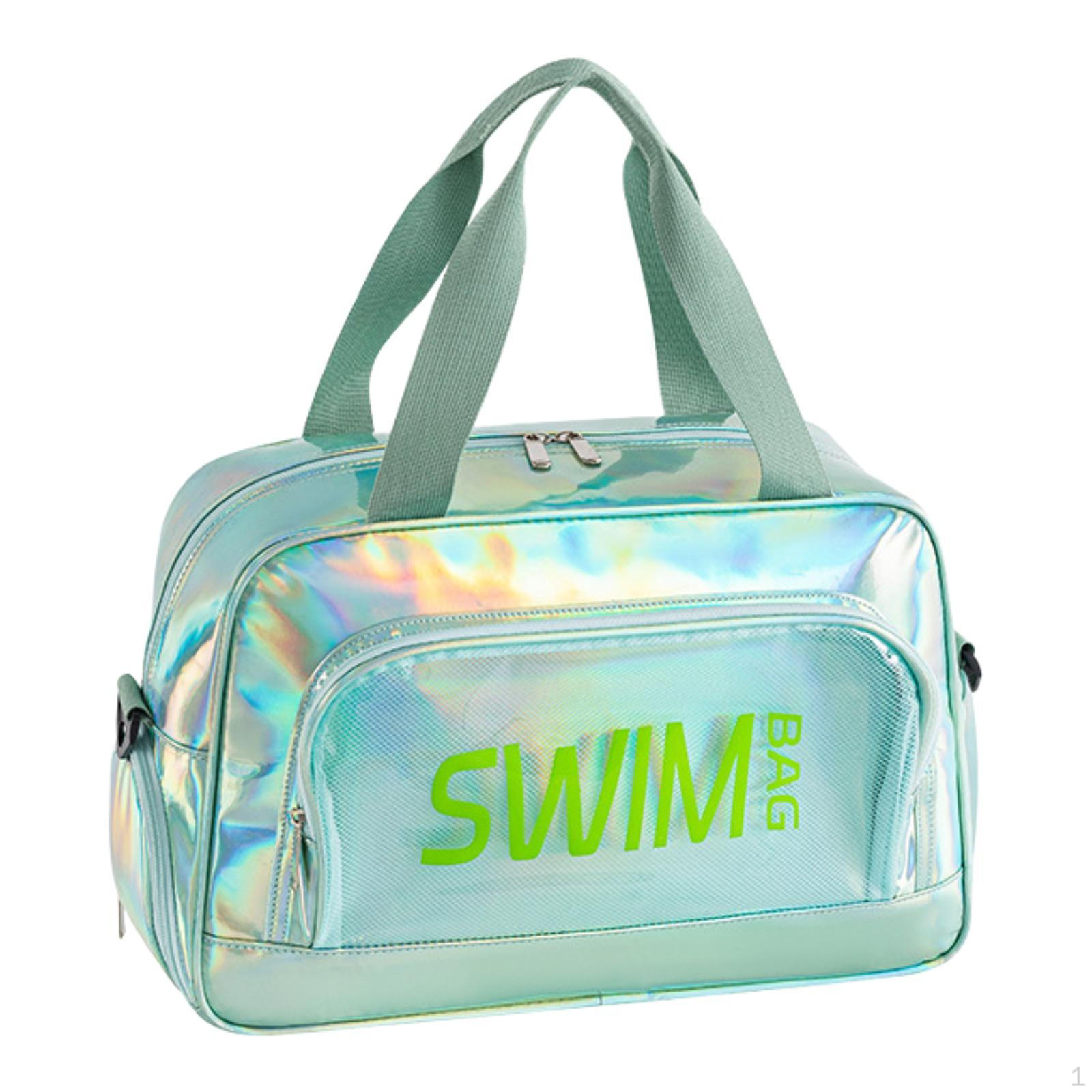 

Пляжная сумка-тоут с отделением для сухих и мокрых вещей, стильная, для бассейна, плавания, для занятий спортом на открытом воздухе, для аквапарка зелёный