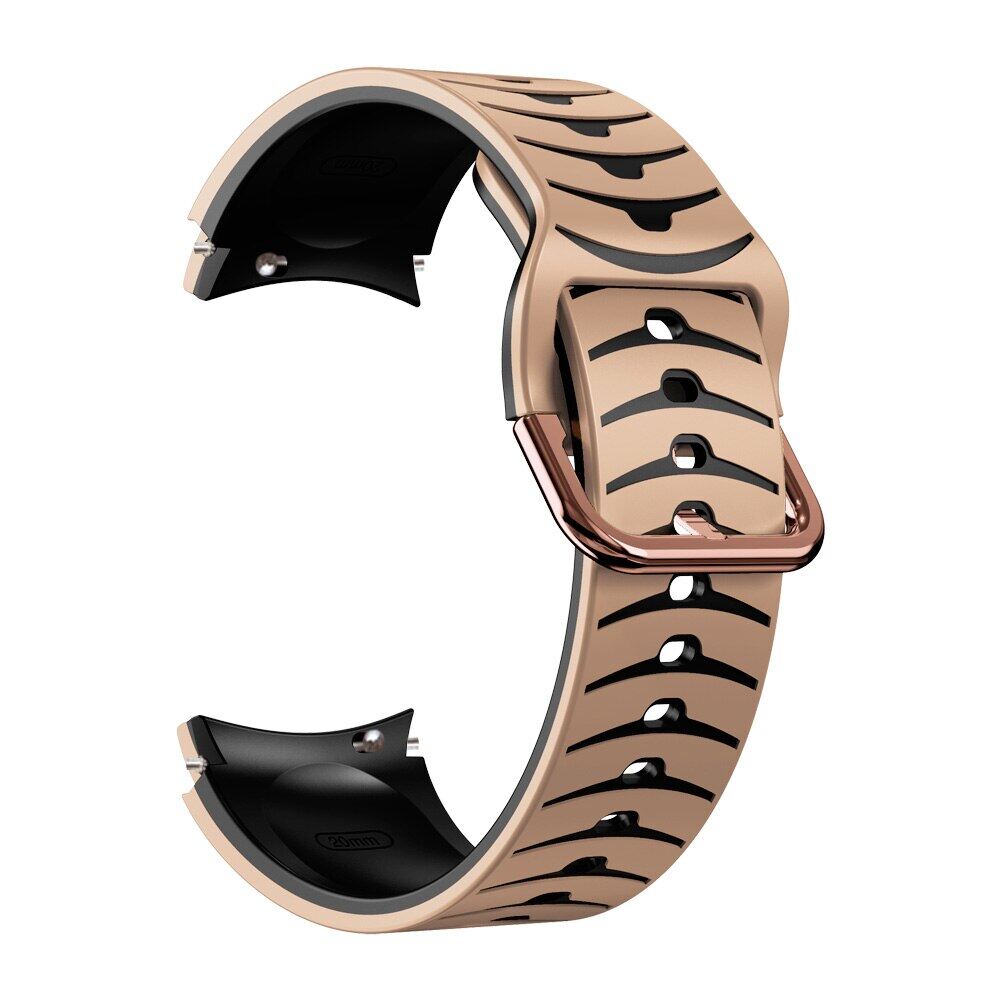 

Двоколірний силіконовий ремінець No Gap для Samsung Galaxy Watch 5 4 44mm 40mm 5 Pro 45mm Sport Bracelet for Galaxy Watch 4 Classic 46mm for watch 3 45mm бежевий