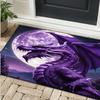 Majestic Purple Dragon Rug for Gaming Room Setup - Fantasy Art Decor, Large Size Carpets for Desk Chairs