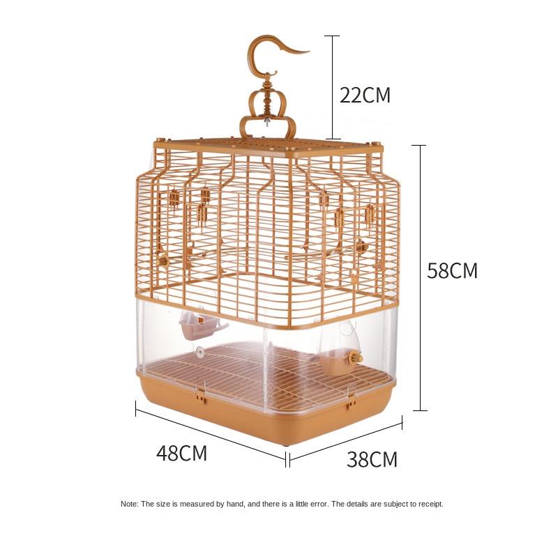 Factory Source Pet Cage Tiger Skin Black Phoenix Peony Parrot Myna Breeding Cage Anti-splash Anti-spray Anti-flying Bird Cage