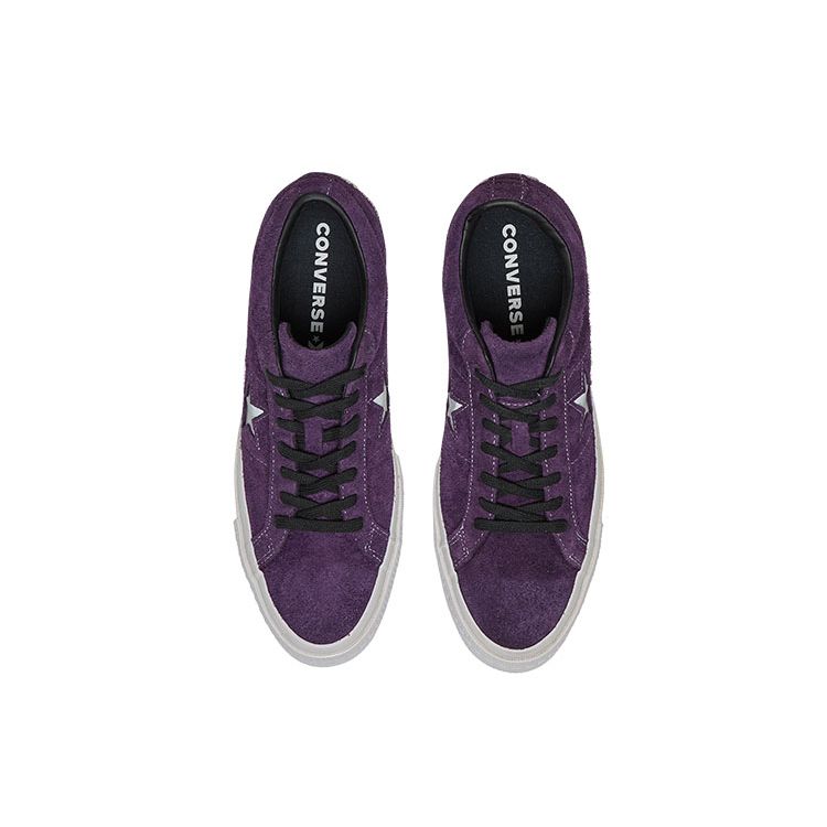 Converse One Star Series Comfortable Versatile Low Top Canvas Shoes Unisex Sneakers White Purple 165954C