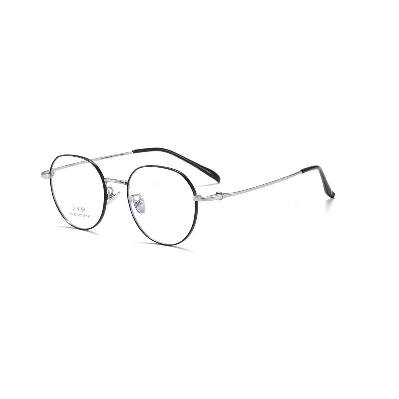 Keming Retro Titanium Round Eyeglass Frames with IP Plating - Model 3122
