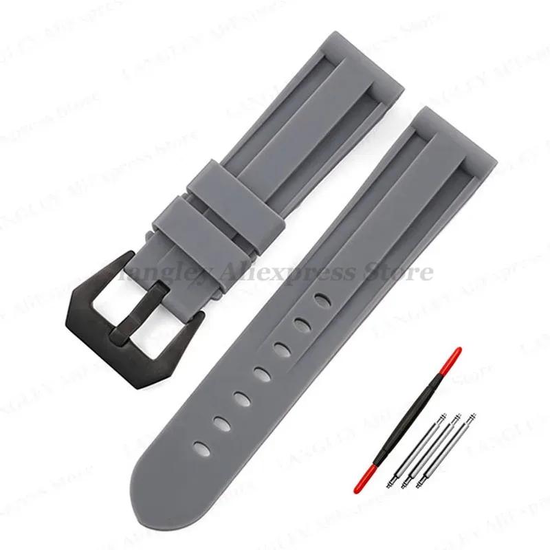 Rubber Watch Band 20mm 22mm 24mm 26mm for Panerai Strap Silicone Bracelet for Omega Mens Women Sport Band Replacement Wrist Band