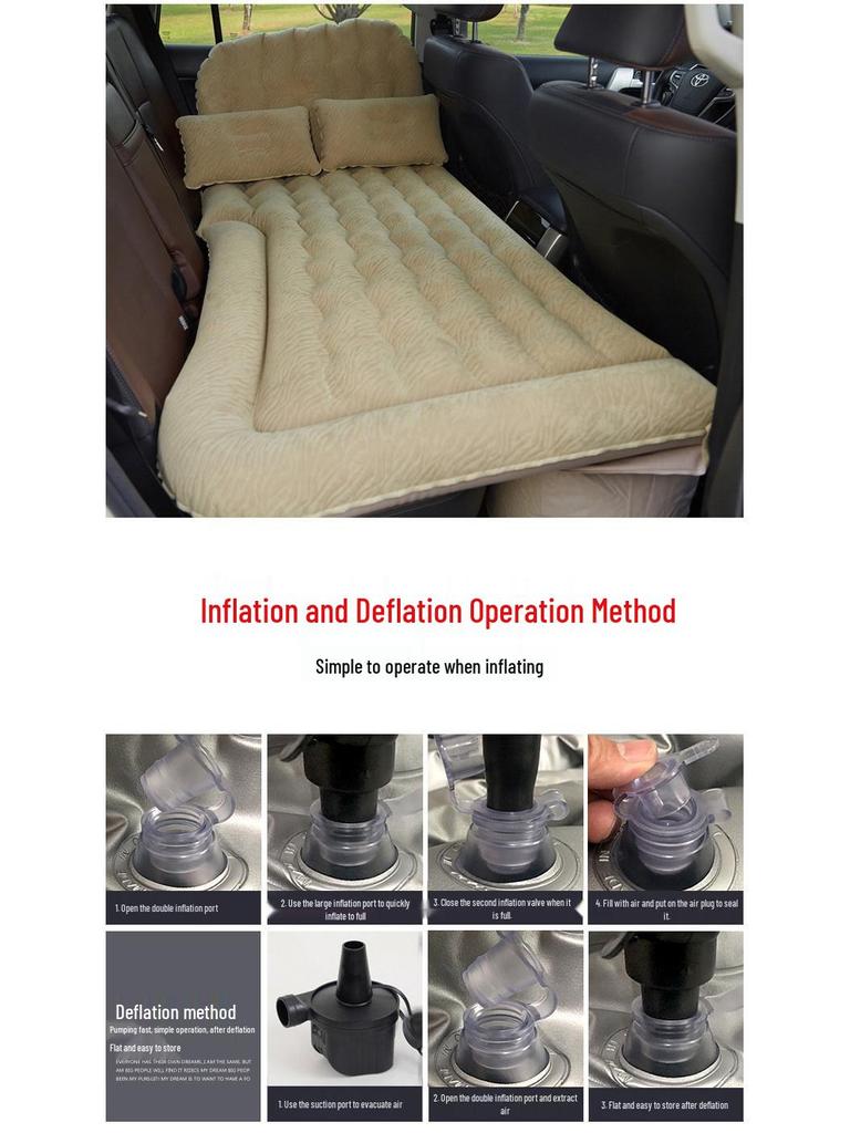 SUV Rear Seat Inflatable Mattress: Travel Bed for Self-Driving Tours and Off-Road Vehicles
