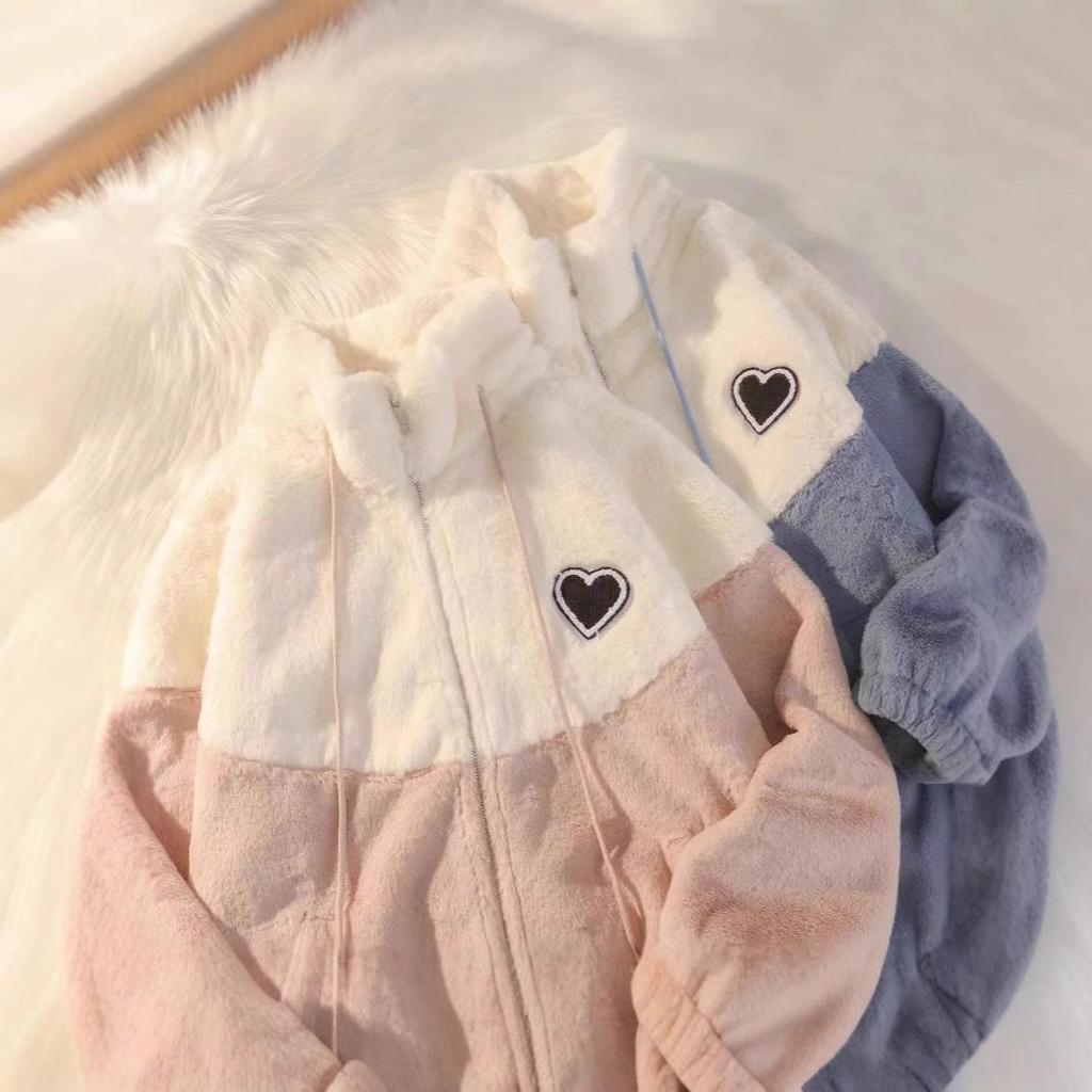 Petite Loose-Fit Women's Semi-High Collar Winter Coat - Korean Style, 2024 Collection