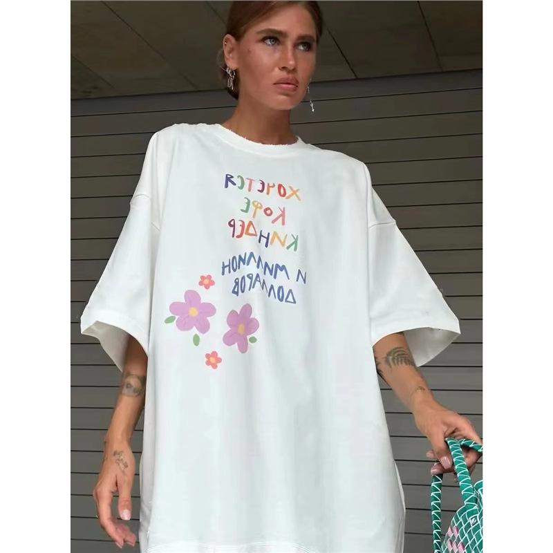 

Ветреная Ретро 100% Хлопковая Футболка, Тренд Маленькой Ветреной Девочки 2025, Европейская и Американская Мода, Летний Инс Короткий Рукав, Дизайн Высокого Класса 3XL белый