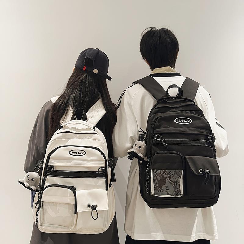 Sac à dos d'école pour étudiant, sac à dos de couleur unie pour femme, sac à dos d'ordinateur pour homme