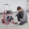 VEVOR Drain Cleaner Machine 30m x 13mm, Auto Feed Sewer Snake Drain Auger on Wheels