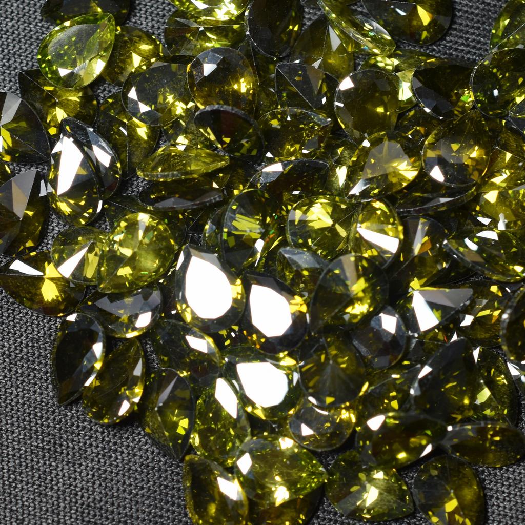 Natural Green Sapphire Loose Gemstone 21 pcs Pear Cut 6x5 mm Lot September Birthday Birthstone