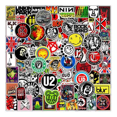 Non-Toxic Rock Band Music Stickers Aesthetic For Ipad Phone Guitar Motorcycle Skateboard Luggage Cup - Fashion Art Decal Collection