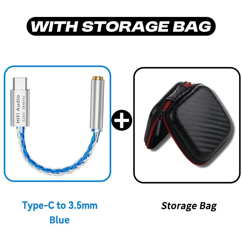 

TC01 CX31993 ЦАП USB Type C на 3,5 мм усилитель для наушников 32 бит/384 кГц Hi-Fi аудиодекодер усилитель для IEM адаптер для мобильного телефона PK DA06 Blue With Bag