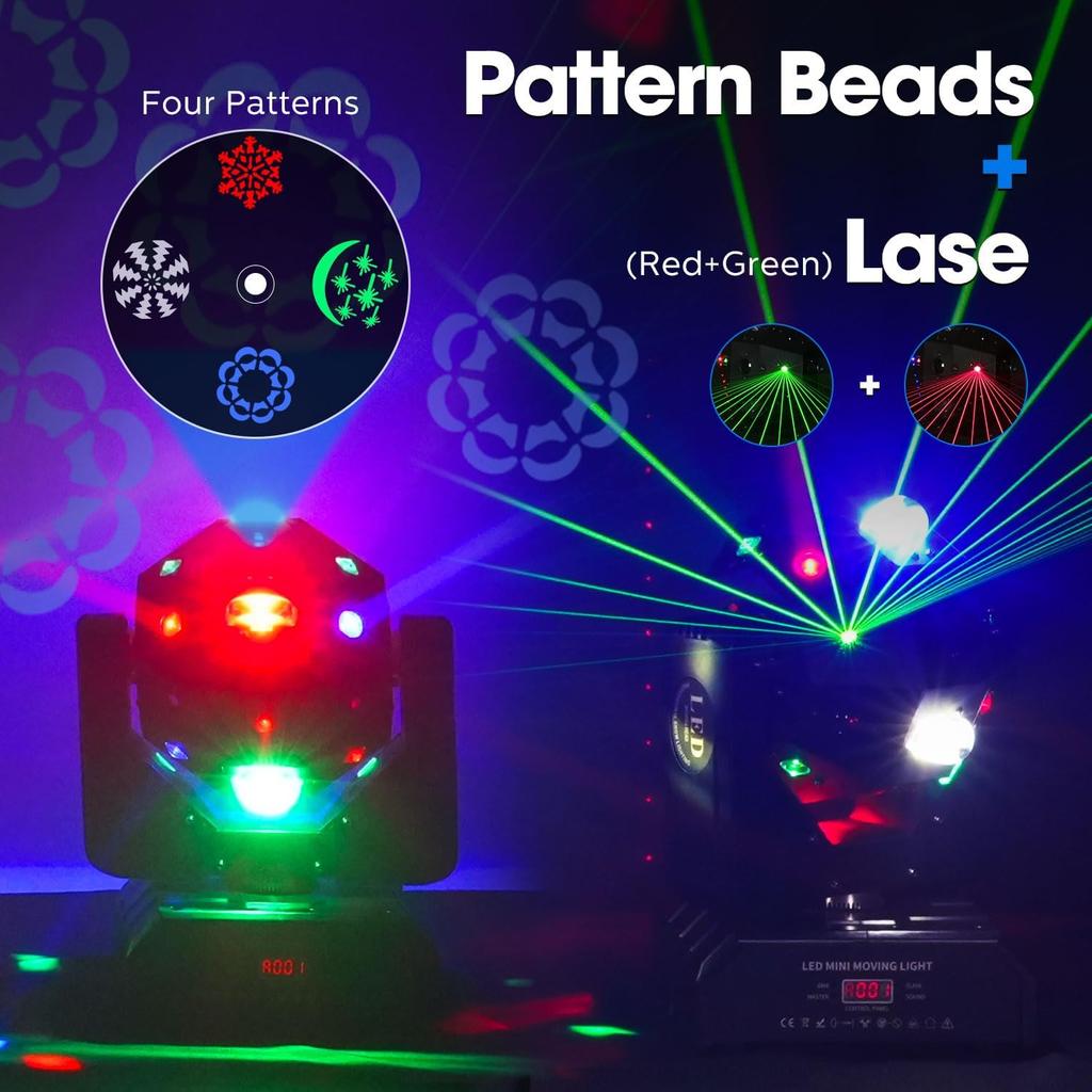 Professional DJ RGBW 4in1 Led Bar Disco Ball Laser Beam Lighting Moving Head DMX Pattern  Strobe for Stage Nightclub Party