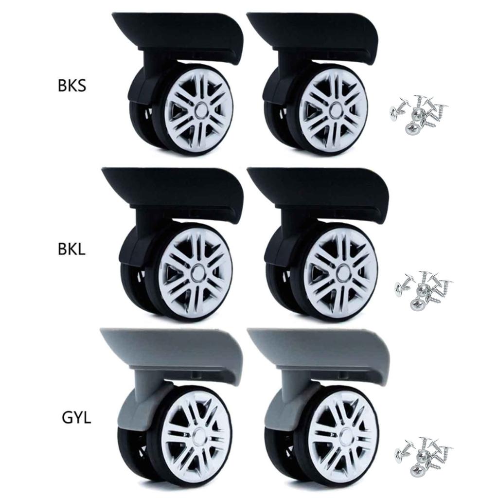 A65 2Pcs Trolley Casters Replacement Heavy Duty for Luggage Box Suitcase 360 Degree Swivel Kit Double Row Silent Wheel