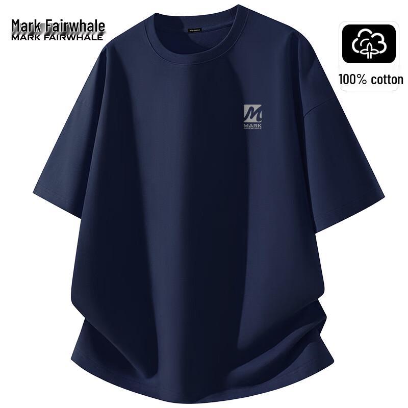 Mark Fairwhale Men s 220G Heavyweight Pure Cotton Loose Fit Short Sleeve T-Shirt 4XL