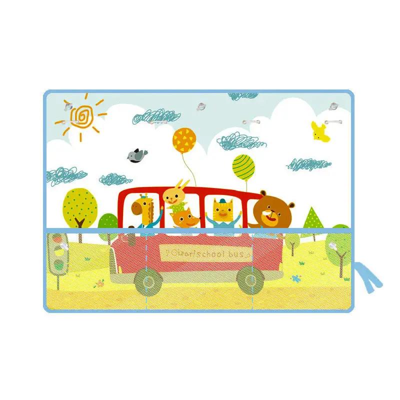 Dinosaur Car Window Shade for Baby Kids Car Sun Shade Curtain for Windows with Storage Net Pocket Sun Glare & UV Rays Protection