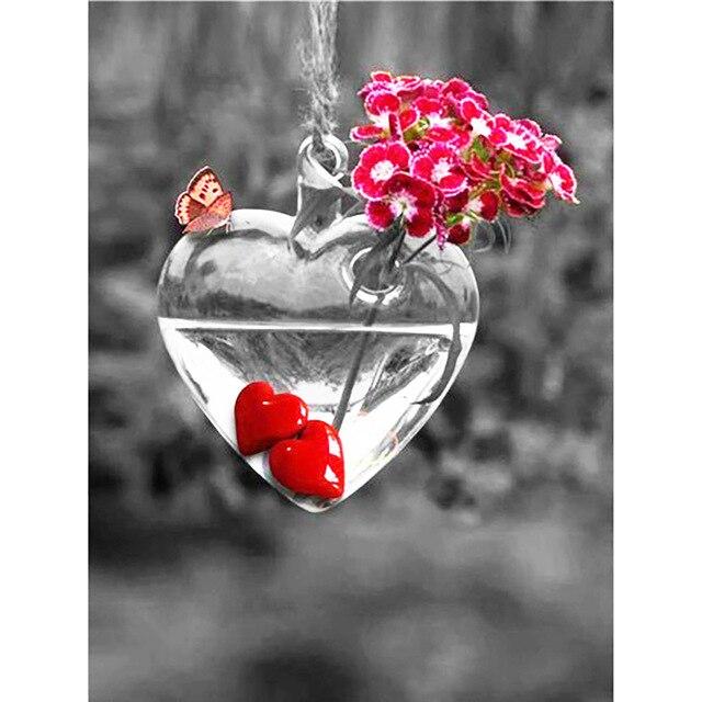 Diamond Painting Rose Flower Full Square Round Diamond Embroidery Black and White Mosaic Picture of Rhinestone Gift Home Decor