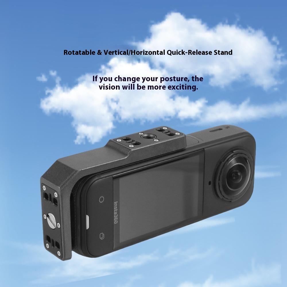 For Insta360 X5/X4/X3 Camera Mount Horizontal Vertical Aluminum Alloy Anti Shake Mounting Bracket