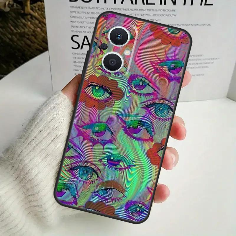 Eye Illustration Phone Case For OPPO Reno 8T 14F 13 F 12 11 10 14 Pro 7 8 Lite OPPO Find X8 X6 X5 X9 Pro Cover
