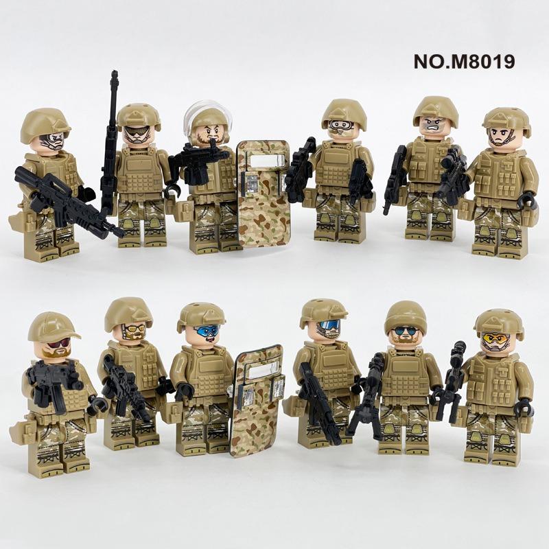 M8019 M8023 M8084 Typ Klocki Żołnierz Pustynny Kamuflaż Drużyna Specjalna Figurka Dzieci Zabawka Klocki Budowlane