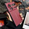 For ZTE Nubia Z80 Ultra Z70 Ultra Z70s Ultra Case Red Camera Frame Luxury Textured Ultimate Design Leather Protective Cover
