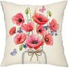 Simple Red Print Pattern Home Decor Pillowcase Bedroom Living Room Sofa Decoration Polyester Cushion Cover with Zipper
