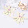 Vintage Red Enamel Large Flower Earrings for Women Europe America Personality Exaggerated Romantic Jewelry Holiday Accessory