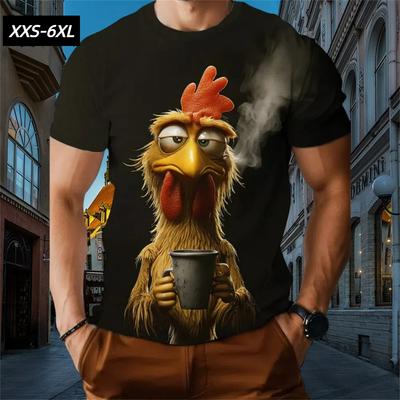 Camisetas Tallas Grandes XXS-6XL para Hombre Divertidos Dibujos Animados Animales Impresión 3D Manga Corta Tops Camisetas Verano Ropa Casual para Hombre Pulóver