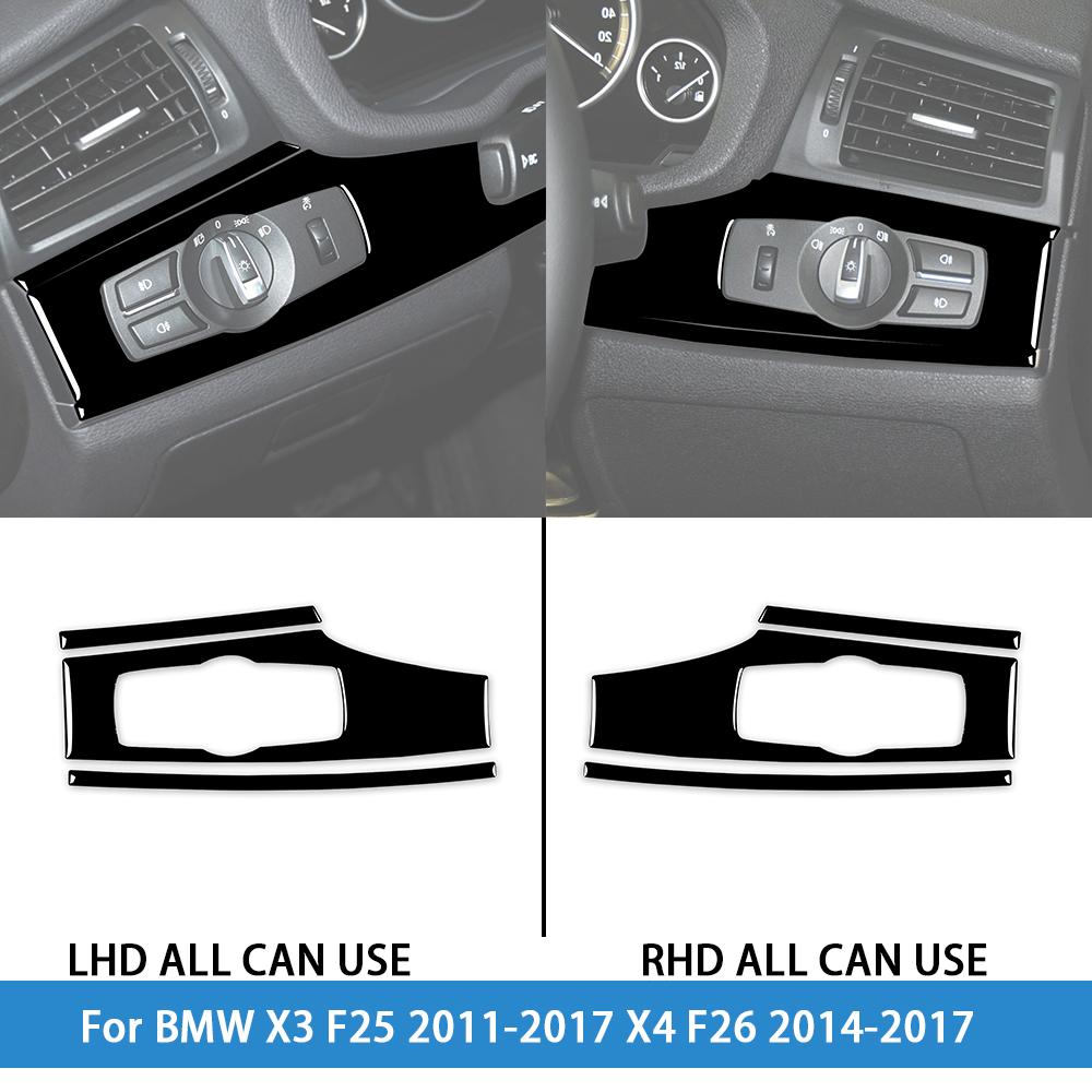 For BMW X3 F25 2011-2017 X4 F26 2014-2017Car Accessories Piano Black Interior Air Vent Taillight Console Trim Modified Sticker