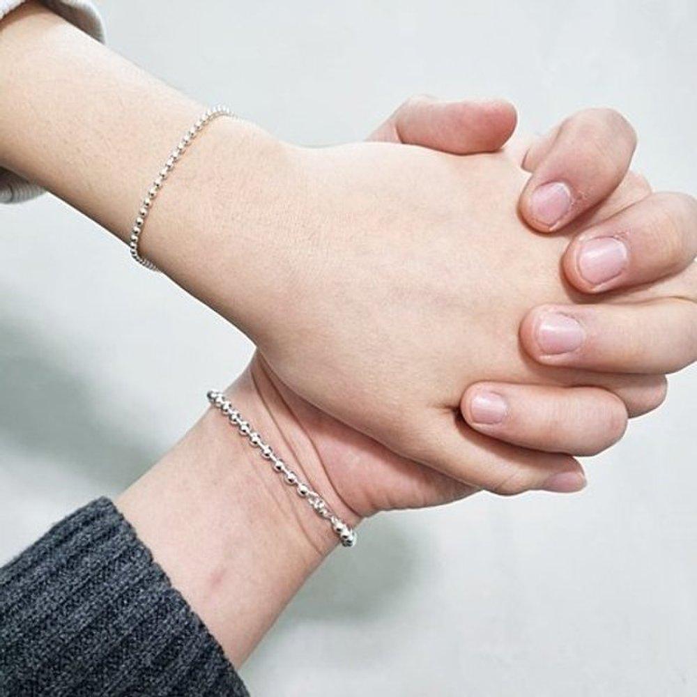 Silver ball 4mm silver bracelet thick best popular couple unisex pearl sterling silver gathering