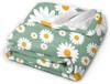 Charming White Daisy Pattern Soft Throw Blanket – Lovely Floral Design for Couch, Bed, Car, Camping, All-Season Use