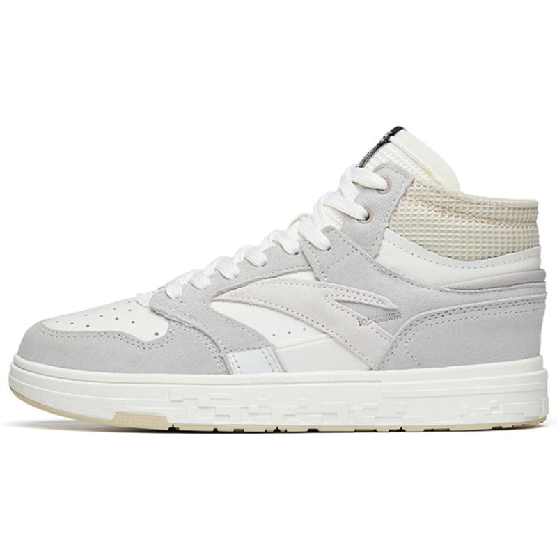 

Anta Street Naughty Slip-Resistant Cushioning Wear-Resistant Mid-Top Skateboard Shoes Men s Gray White Yellow Sneakers 112218052-1 39