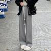Módní teplé volné sametové kalhoty se širokými nohavicemi pro ženy zimní ležérní rovné kalhoty s vysokým pasem měkké kalhoty 30252