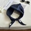 New Silk Scarf Solid 100% Linen Comfortable Breathable Mori Style Thin Neck Protection Scarf Spring and Autumn Triangular Binder