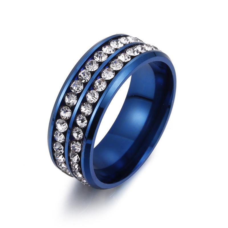 Titanium Steel Couple Ring Zircon Decor Simple Fashion Party Finger Accessories Birthday Gift For Young Girls
