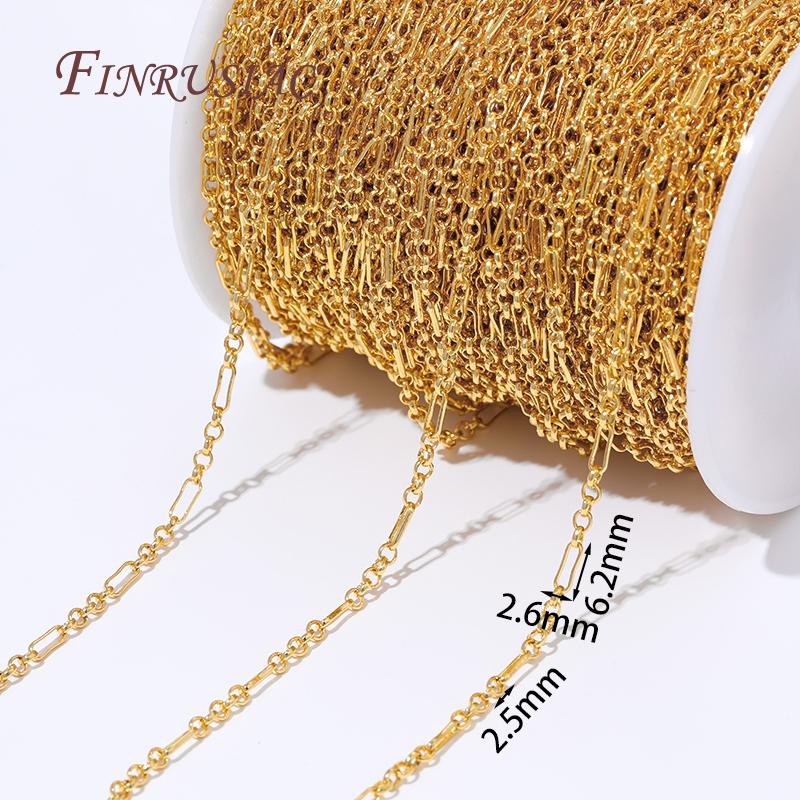 18K Gold Plated Rectangle Chains For Necklaces Bracelets DIY Jewelry Making Supplies,Decorative Needlework Chain Fittings