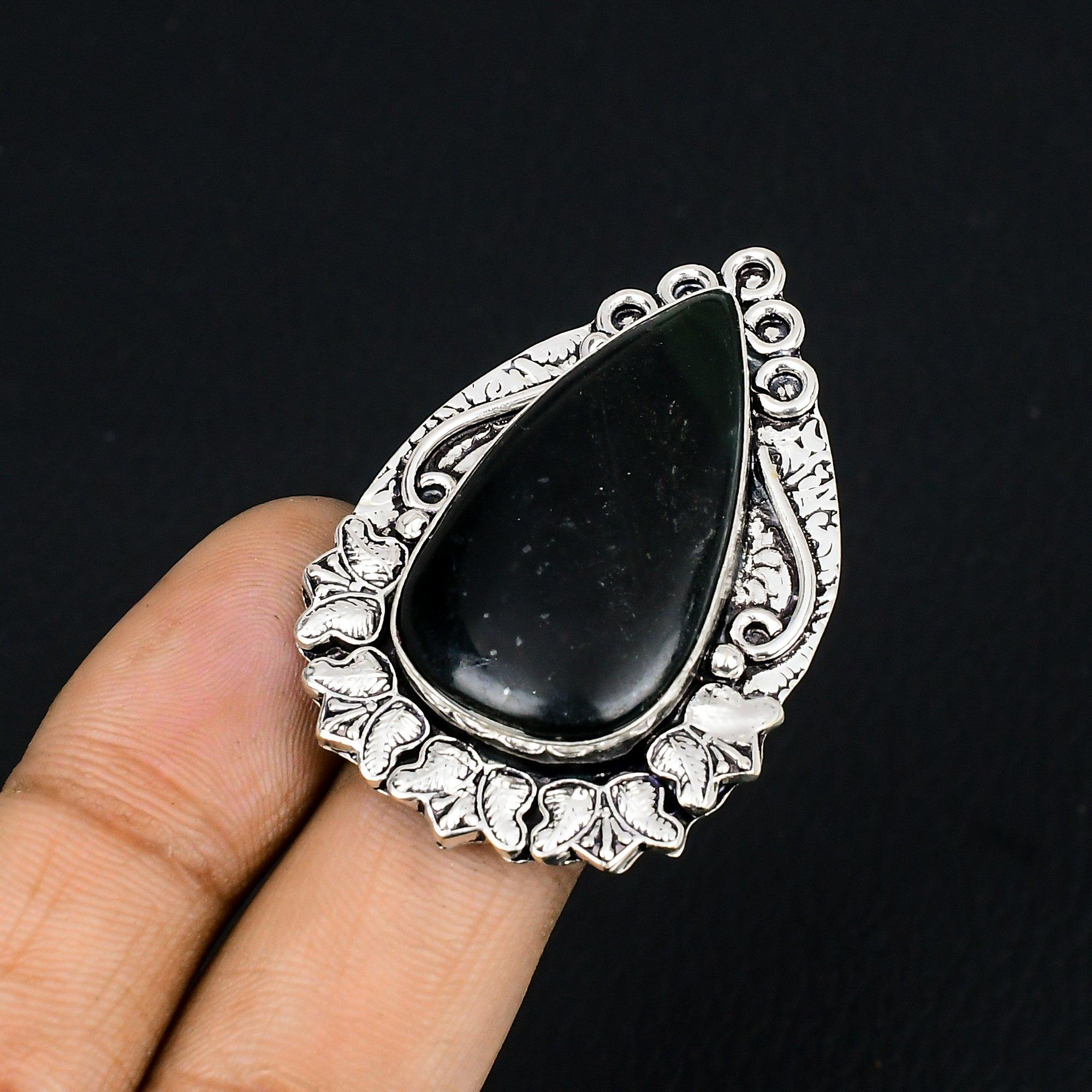 925 Silver Nepharite Gemstone Statement Promise Daughter New Ring Jewelry US 7 7