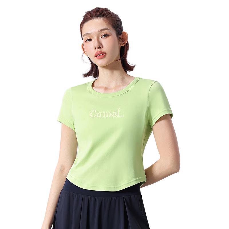 CAMEL Women's Cotton-Feel Quick-Dry Short Sleeve T-Shirt