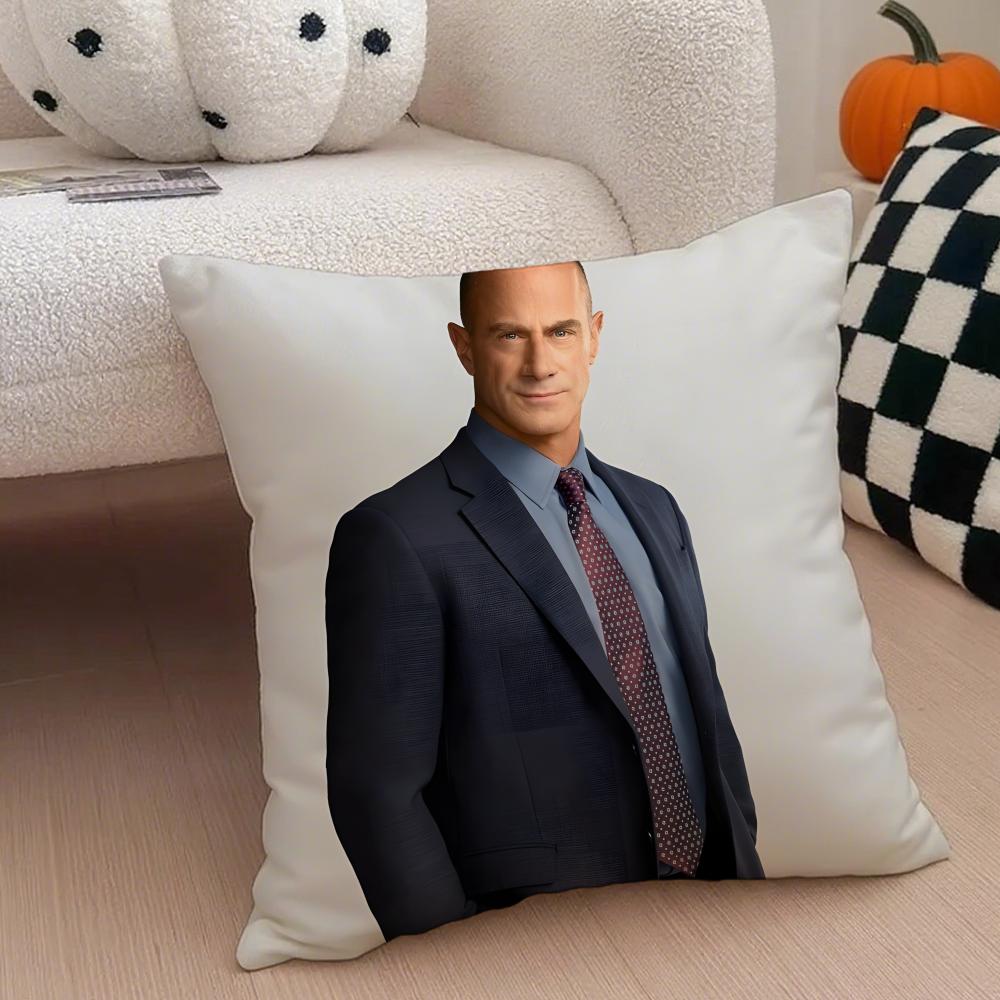 E-Elliot Stabler Cushion Cover Throw Pillow Cover Hidden Button Durable Polyester Chair Cushion