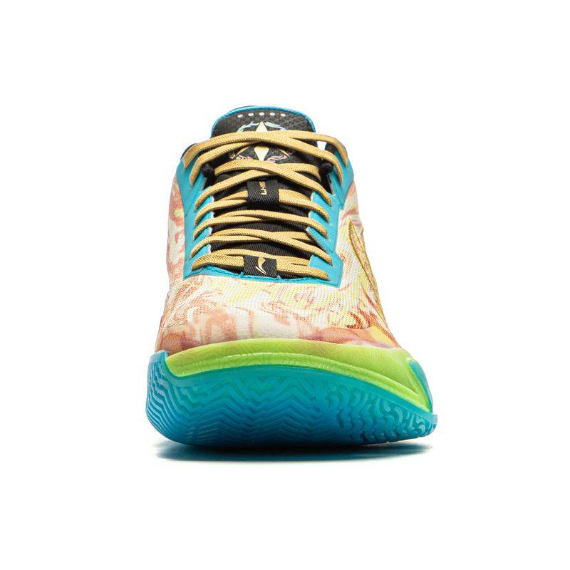 Li Ning Liren 5 Slip Resistant Coverage Lightweight Rebound Performance Basketball Shoes Men's Orange Blue ABAU095-6