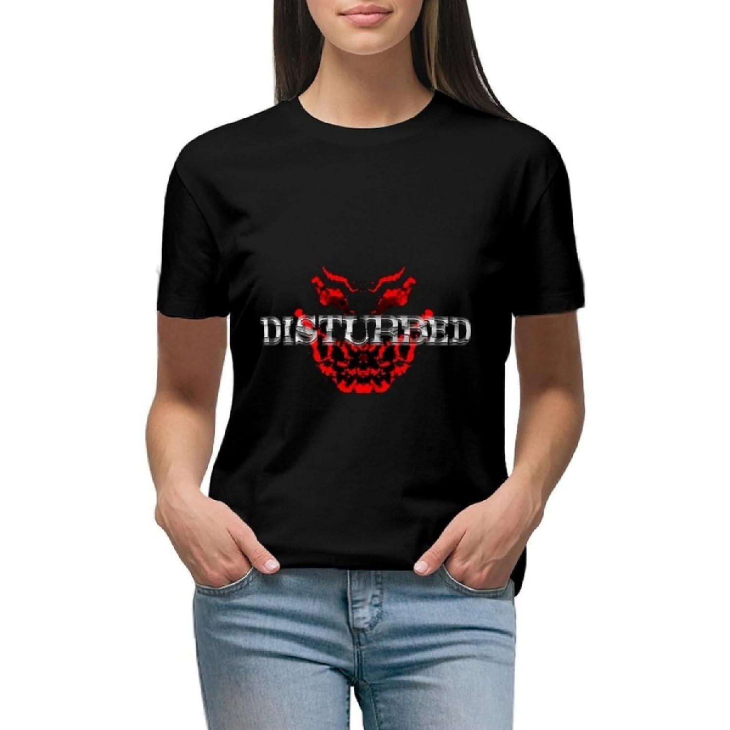 Muicepcfn T Shirts for Women Disturbed T-Shirt Summer Tops Short Sleeve T-Shirts(1) S