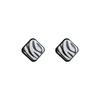 Silver needle black and white checkerboard stud earrings femininity retro niche design earrings new ear jewelry