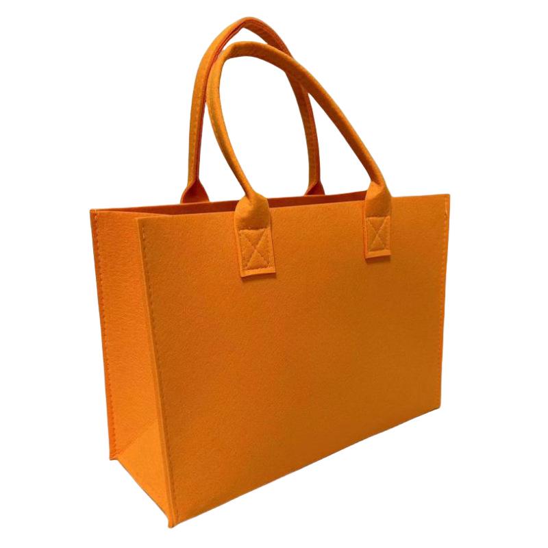 Red Festive Felt Tote Bag for Holiday Gifts and Souvenirs