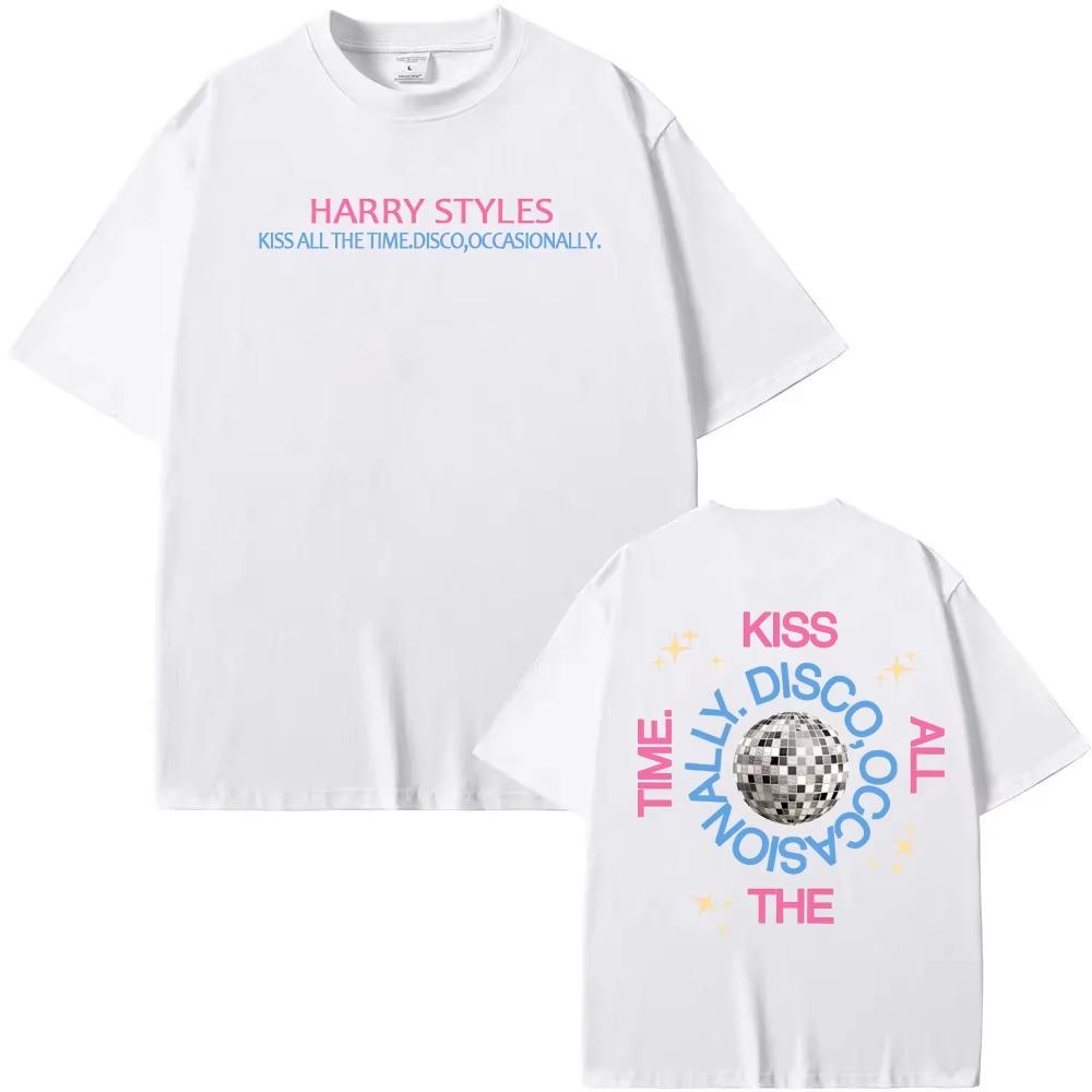 2026 Harry Style nouvel album T-shirt imprimé album Kiss All The Time TEE Haute Qualité Été Harajuku coton pur Décontracté Haut à col rond