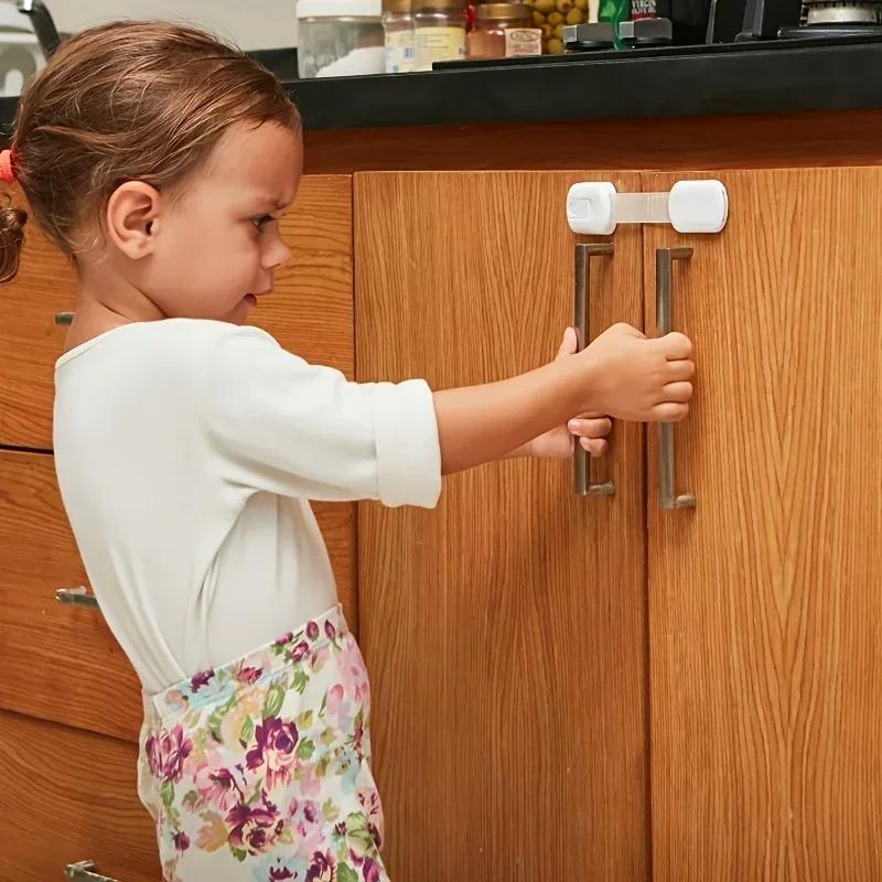 1/3/5/10Packs Baby Safety Lock Drawer Child Safety Cabinet Locks Adhesive Cabinet Drawer Door Latches Baby Safe Straps