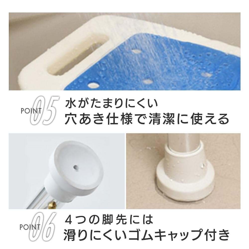 YAMAZEN Comfort Shower Stool, Navy, YS-7001SN(NV)